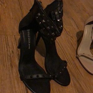 Black studded heels